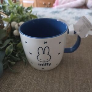 miffy White and Blue Ceramic Mug with Bunny Graphic
